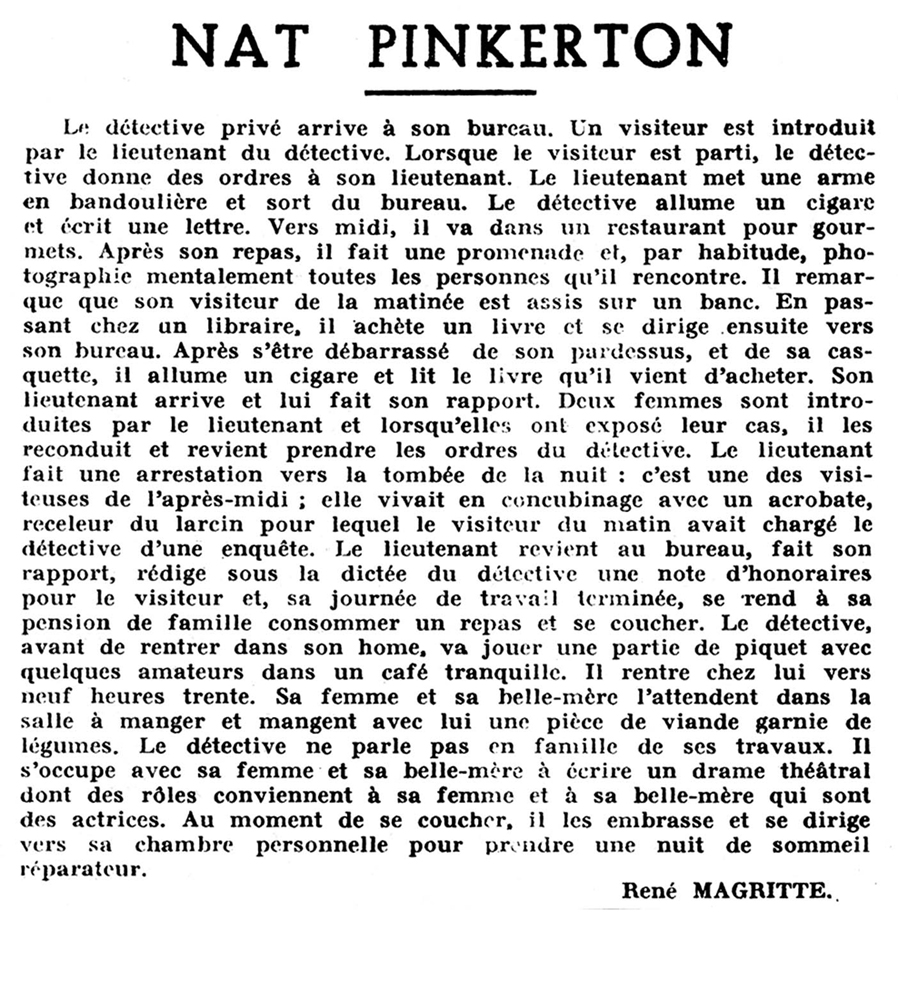 Rene Magritte: Nat Pinkerton